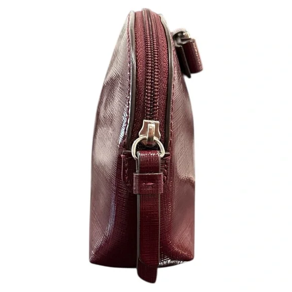 Coach Darcy Small Leather Cosmetic Zippered Bag Burgundy w/ Bow NWOT - Picture 4 of 8